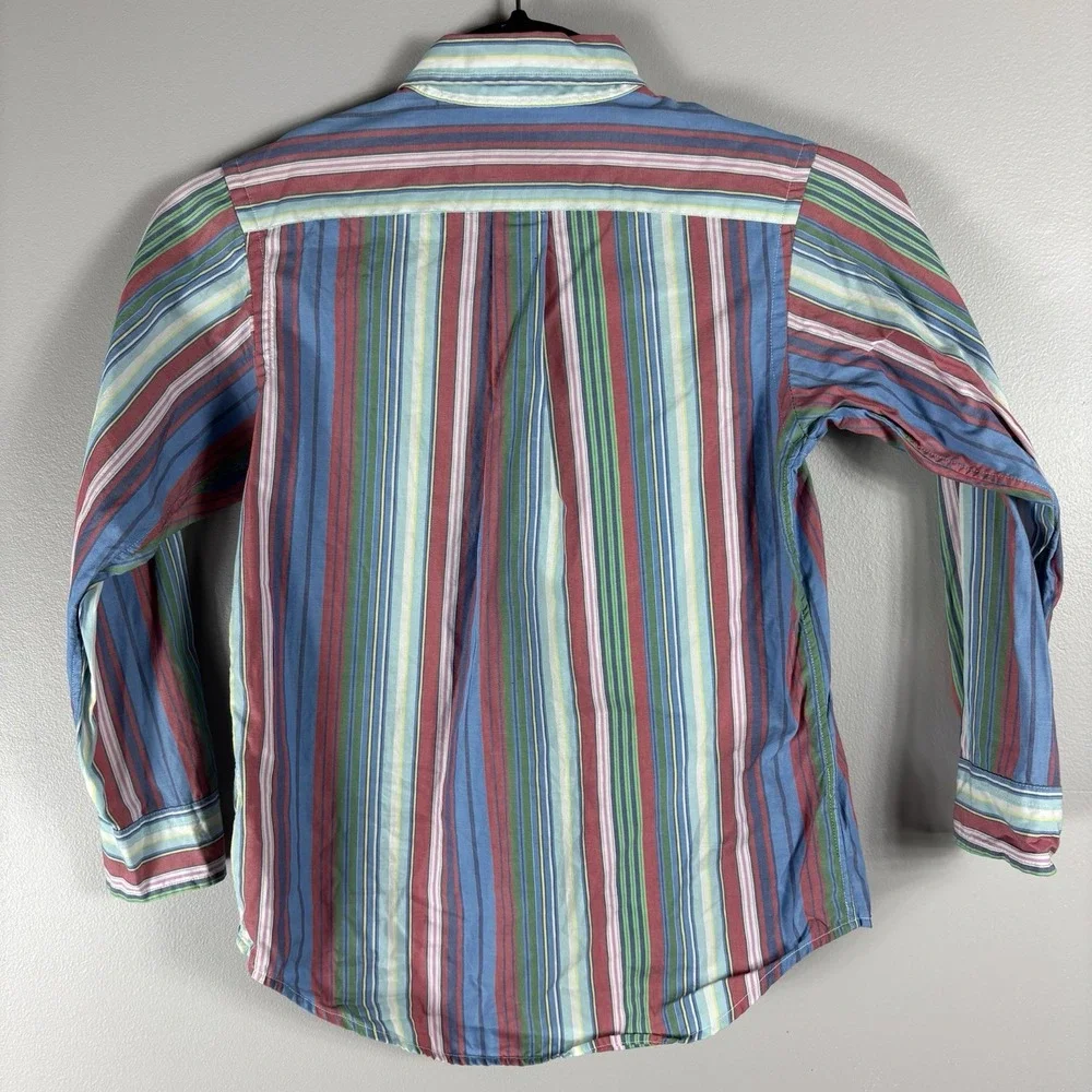 Ralph Lauren Youth Boys 7 Multicolor Striped Button‎ Down Long Sleeve Shirt